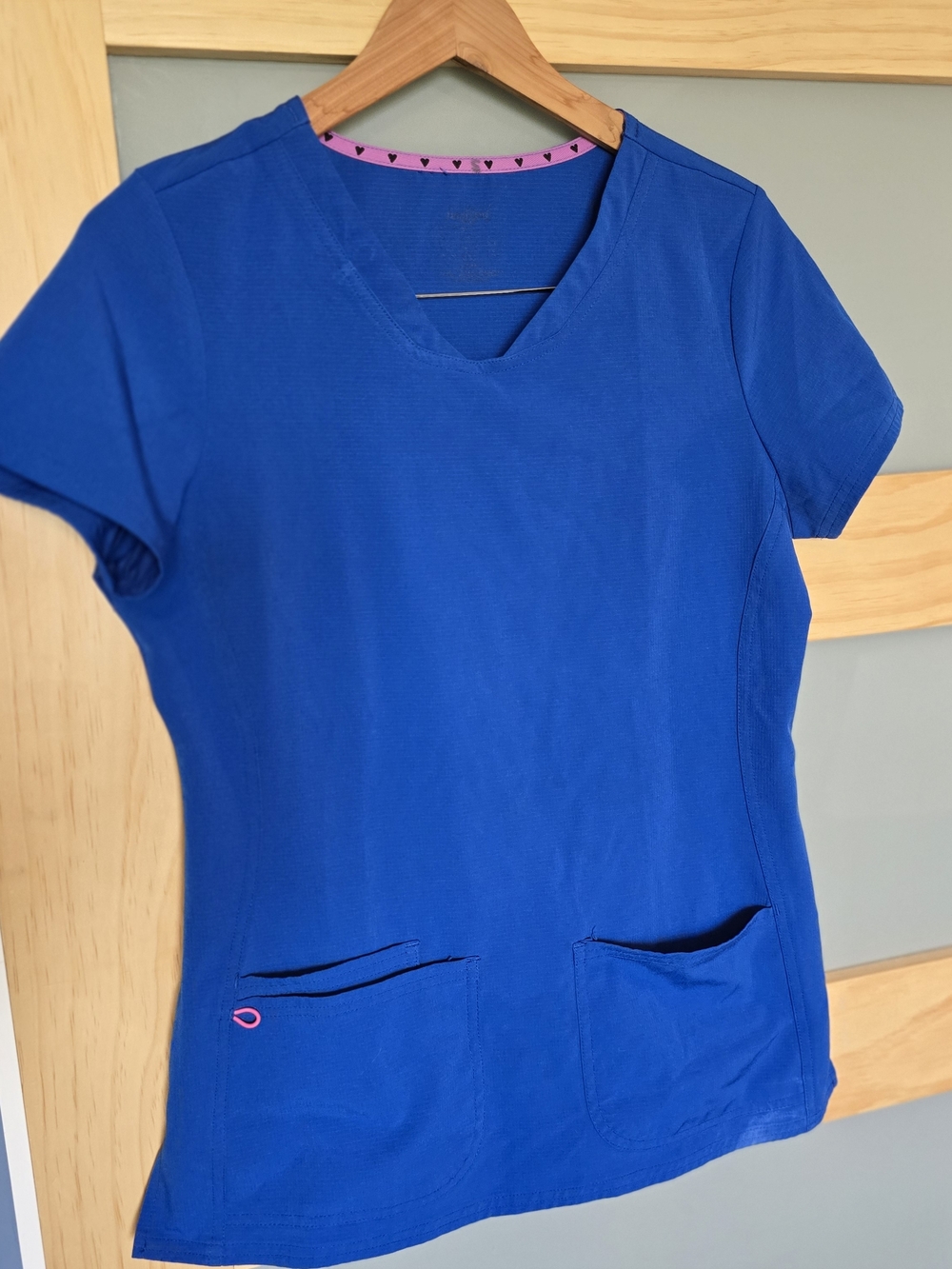 HeartSoul Royal Blue V-Neck Short Sleeve Scrub Top